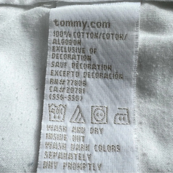 Tommy Hilfiger 14 white wide leg crops EC raised dotted design on wide waistband - Picture 8 of 8